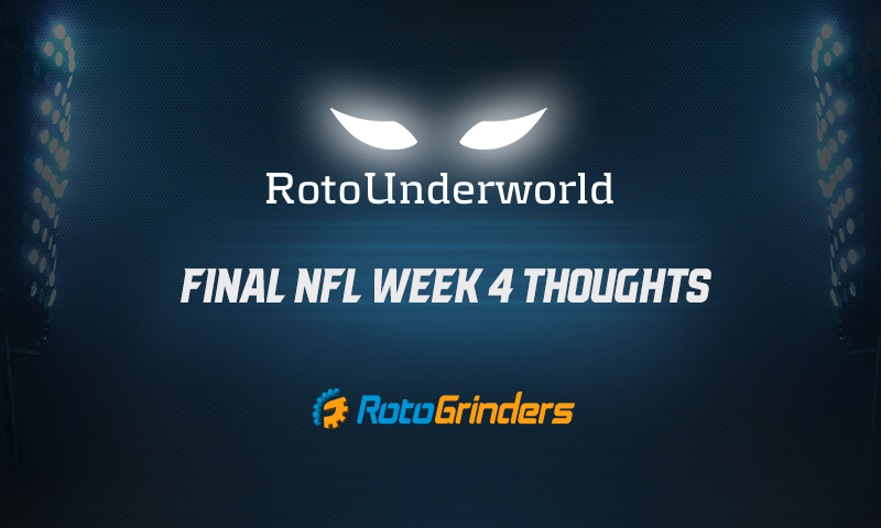Final NFL Week 4 Thoughts - RotoUnderworld