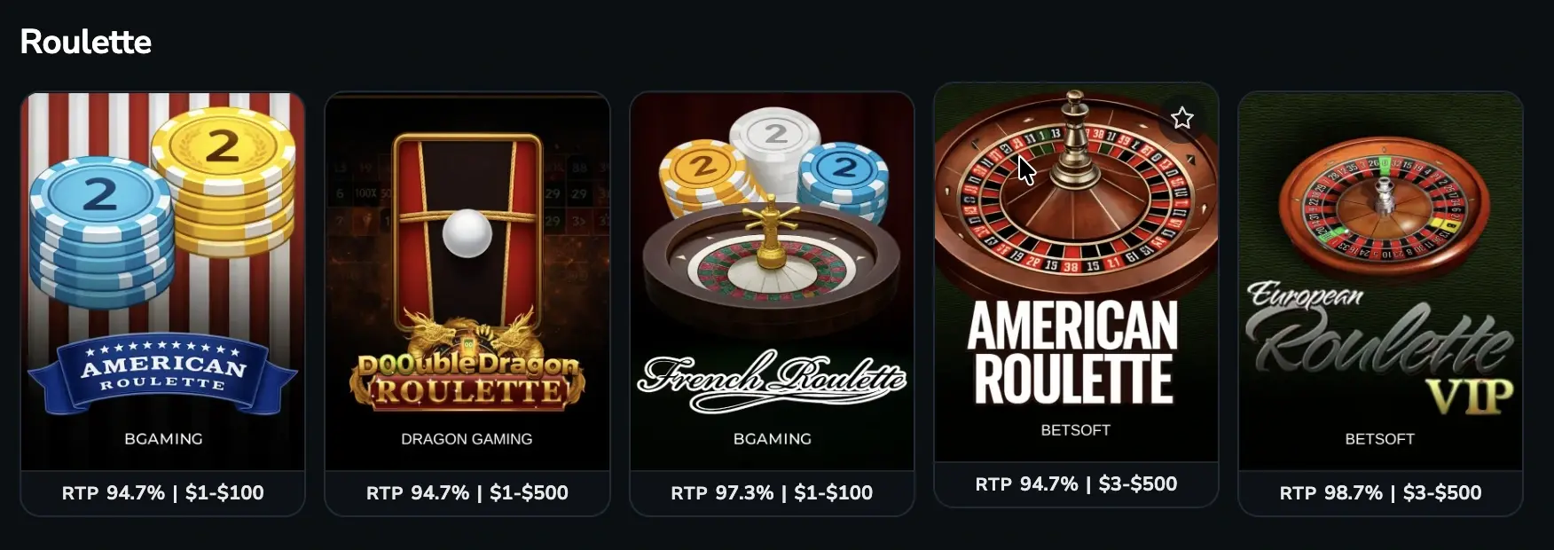 Roulette games and table games at PlayBracco Social Casino.