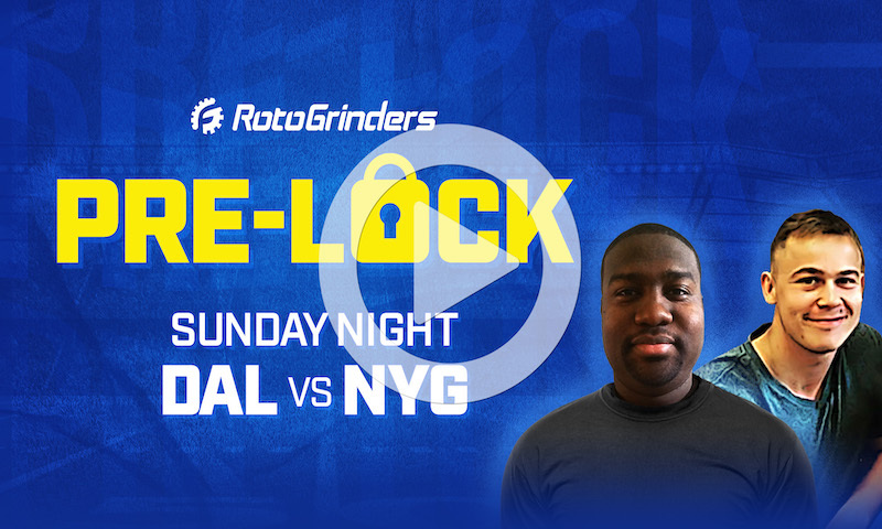 NFL DFS Sunday Night Football Pre-Lock Show - Cowboys vs. Giants