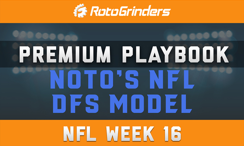 Noto's Premium Playbook - NFL DFS Model: Week 16