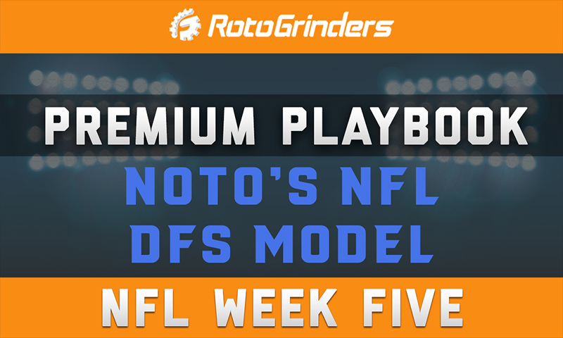 FREE - Notorious' Premium Playbook - NFL DFS Model: NFL Week 5