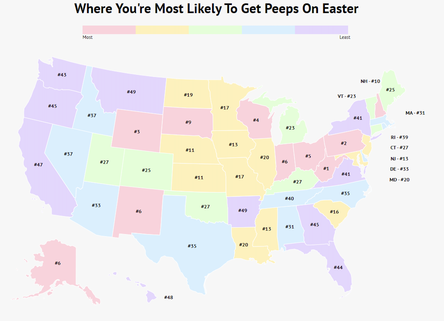 Easter Basket Odds: The States Where You're Most Likely To Get Peeps