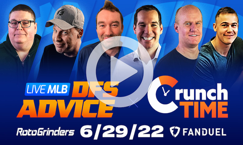 GrindersLive / Crunch Time - 6/29/22 MLB EARLY DFS Picks & Strategy