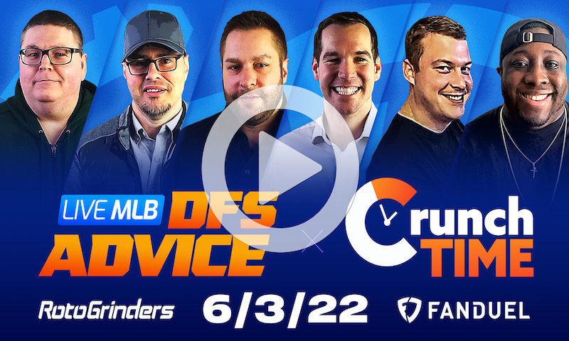 GrindersLive / Crunch Time - 6/3/22 MLB DFS Picks & Strategy