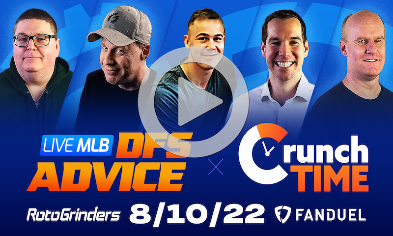 GrindersLive / Crunch Time - 8/10/22 MLB DFS Picks & Strategy EARLY SLATE