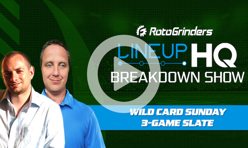 Wild Card Weekend Premium LineupHQ Build Show: Sunday 3-Game Slate