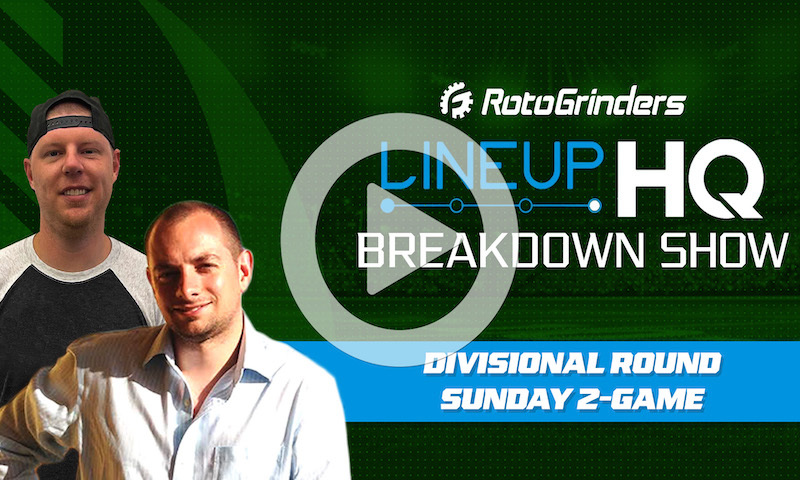 Divisional Round Premium LineupHQ Build Show Sunday 2-Game Slate