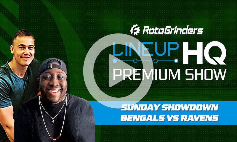 Premium NFL LineupHQ Showdown Build Show: CIN vs BAL