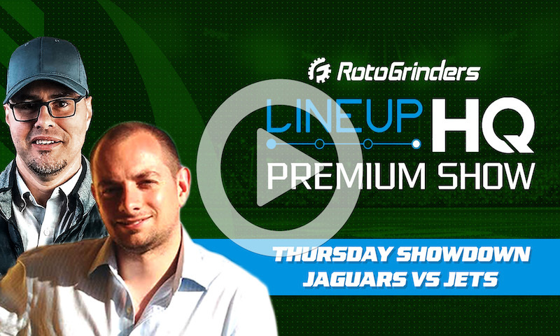Premium NFL LineupHQ Showdown Build Show: JAX vs NYJ