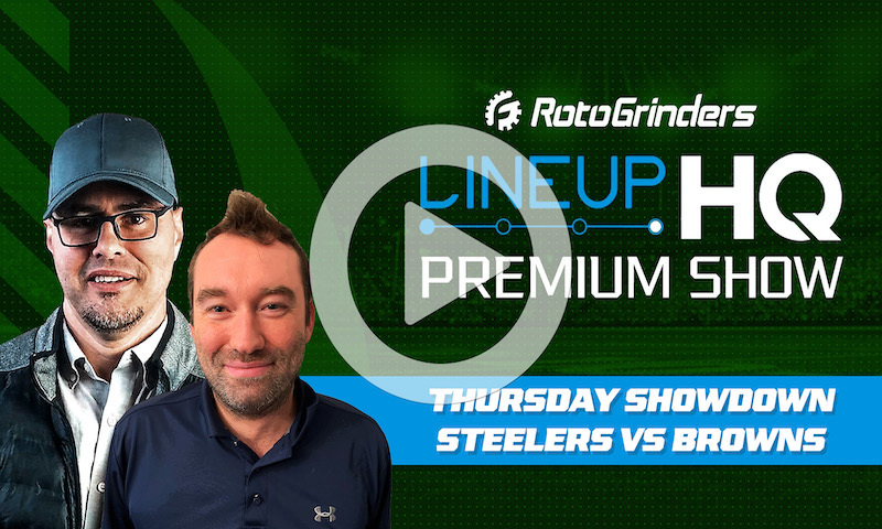 Premium NFL LineupHQ Showdown Build Show: PIT vs CLE