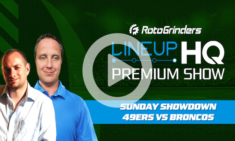 Premium NFL LineupHQ Showdown Build Show: SF vs DEN