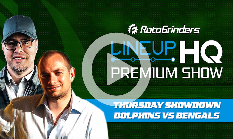 Premium NFL LineupHQ Showdown Build Show: MIA vs CIN