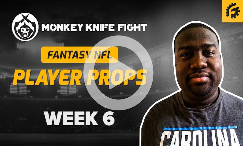 NFL Player Props on Monkey Knife Fight - Week 6