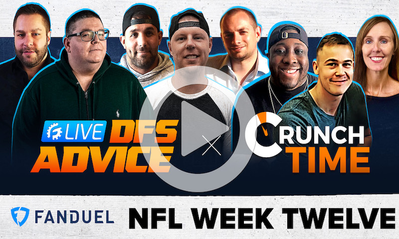 NFL DFS Sunday GrindersLive Show Block - Week 12