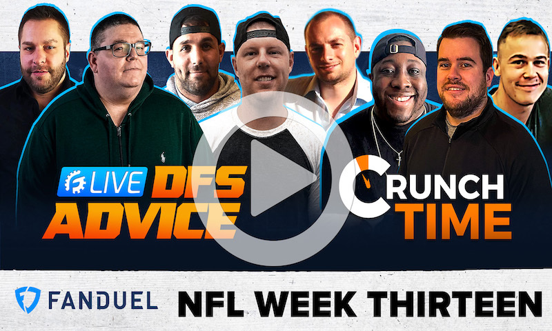 NFL DFS Sunday GrindersLive Show Block - Week 13