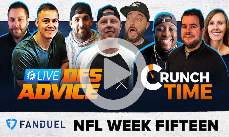 NFL DFS Sunday GrindersLive Show Block - Week 15