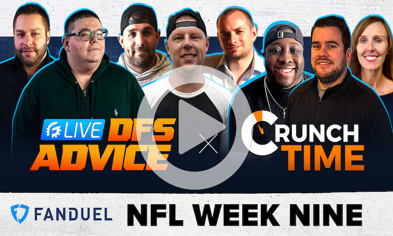 NFL DFS Sunday GrindersLive Show Block - Week 9