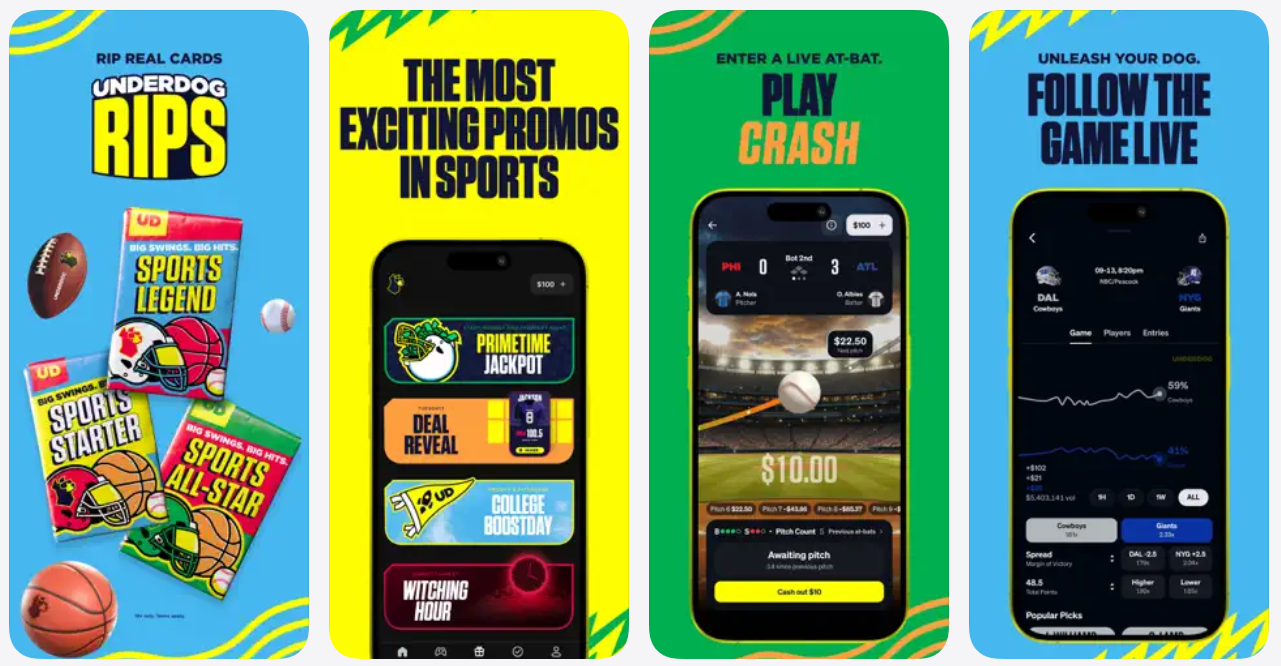 Screenshot of the current Underdog Fantasy app