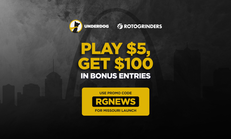 Underdog Missouri promo code RGNEWS: Pre-register now for $100 bonus entries on Dec. 1