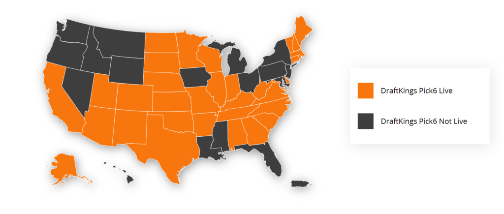 DraftKings Pick6 Available US States