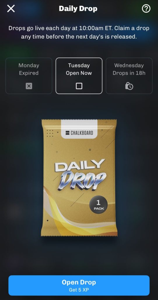 Daily Drop promo on Chalkboard