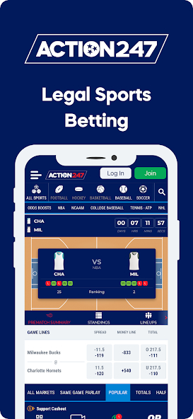 Action 24/7 mobile app for legal sports betting in tennessee