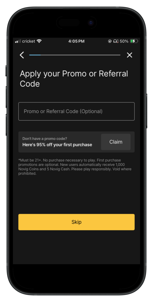 novig promo or referral code