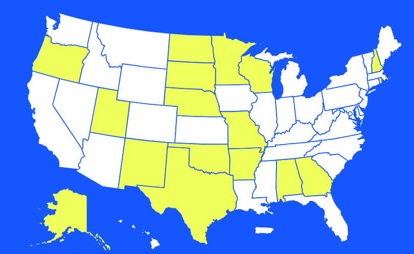 Map of the United States that shows where Fanduel Picks is available