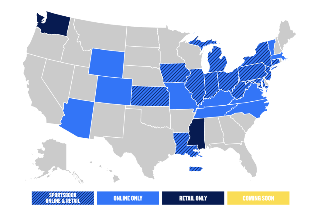 FanDuel Sportsbook state map