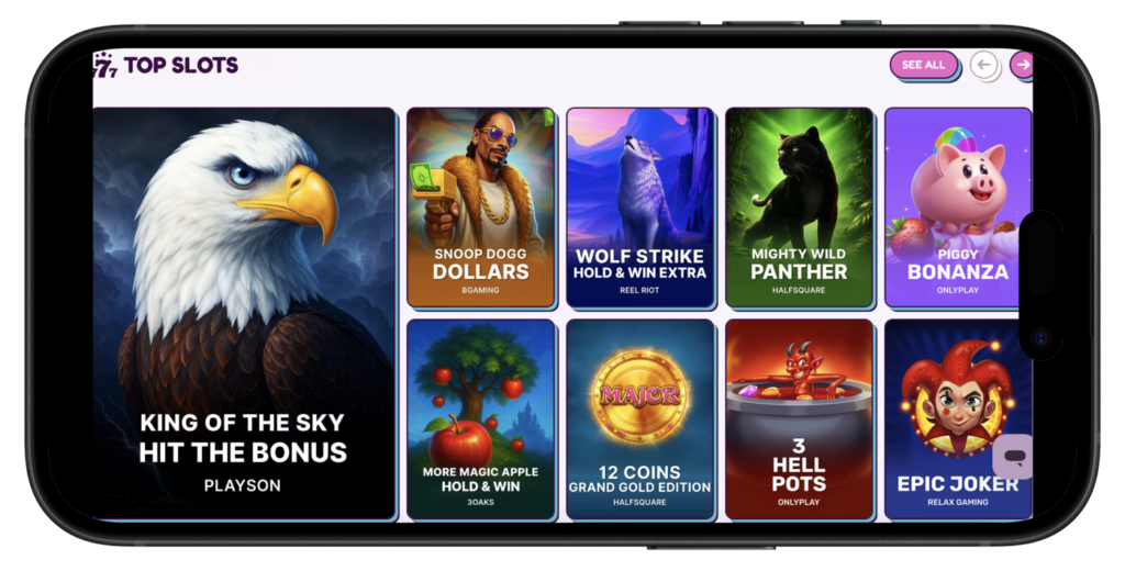 Sweet Sweeps Casino Slot Games on mobile.