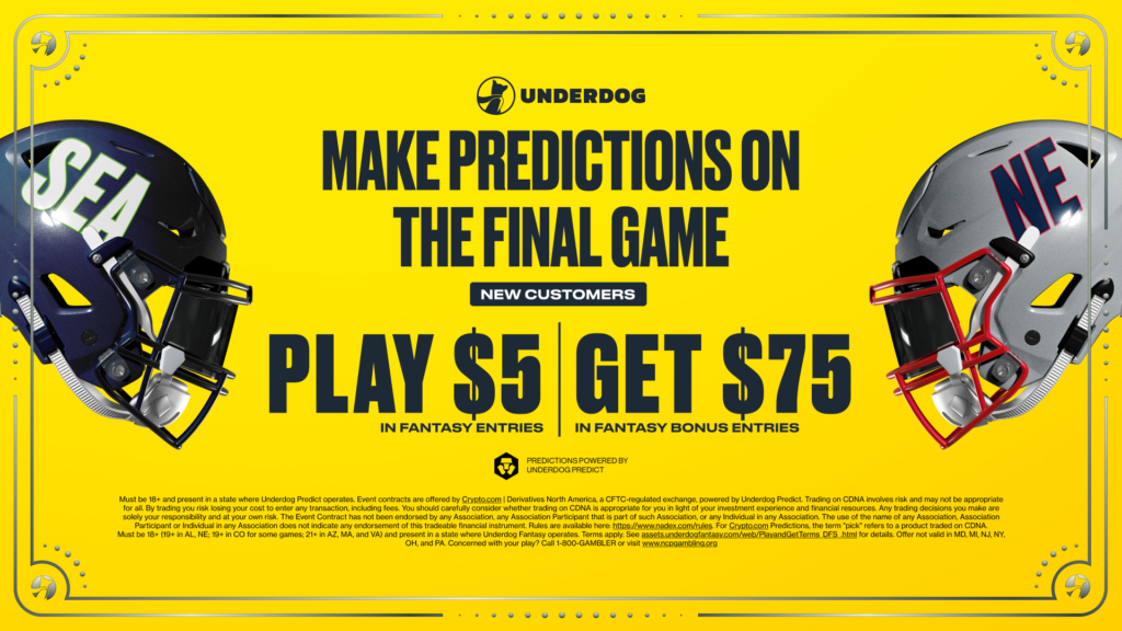 Underdog Predict promo for the Big Game