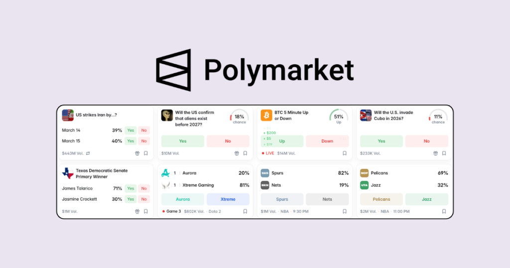 Polymarket, the world's largest decentralized prediction market platform.