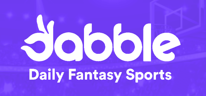 Dabble Daily Fantasy Sports logo promoting the pick’em DFS platform and sign-up bonus offer for new users.