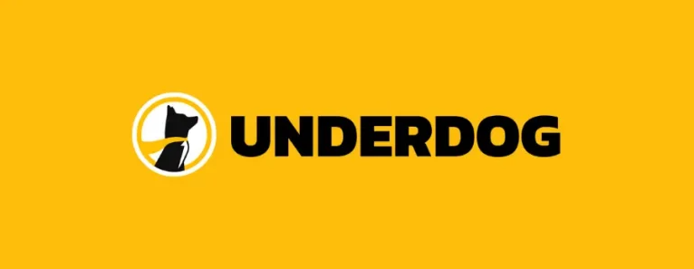 Underdog Fantasy logo featuring a black dog silhouette icon and bold ‘UNDERDOG’ text on a yellow background.
