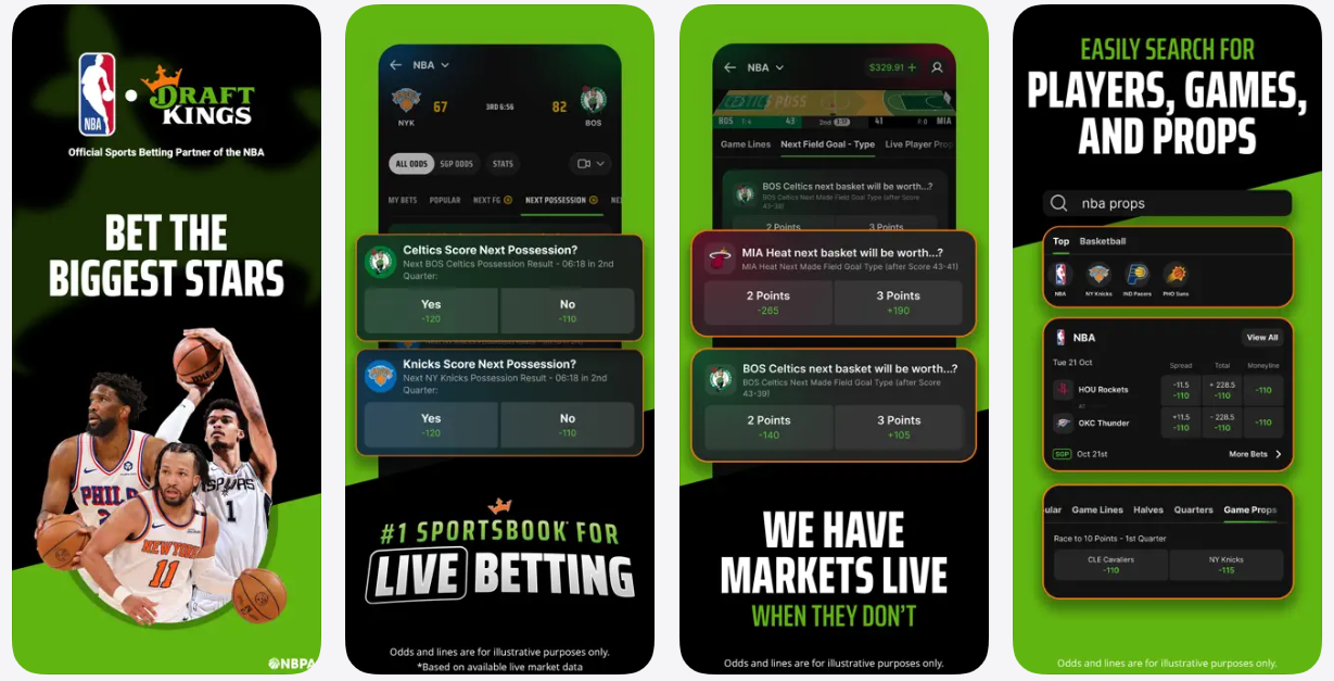 DraftKings app interface
