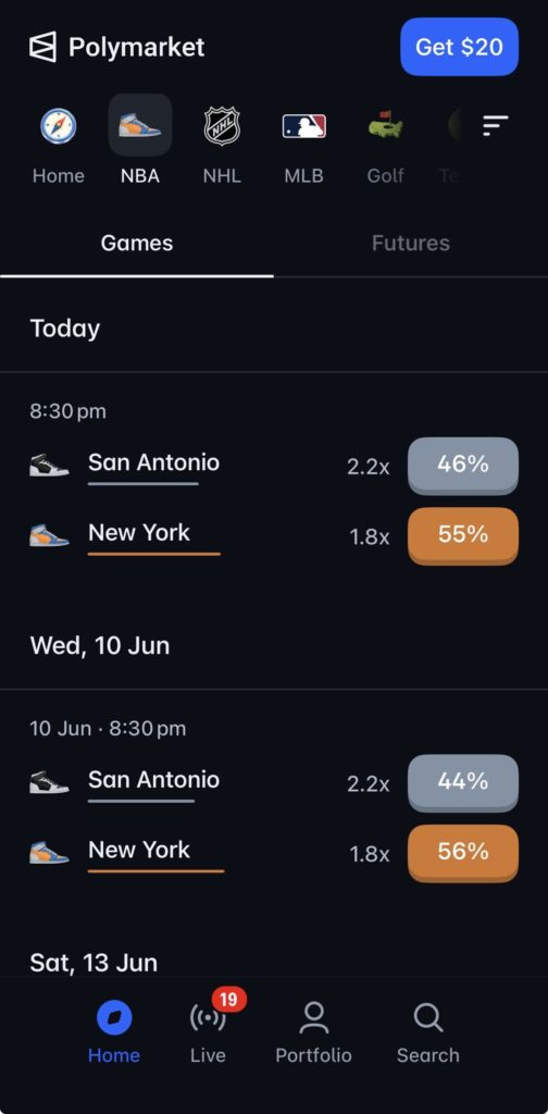 nba finals on polymarket