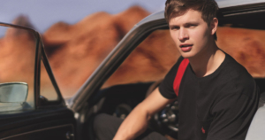 Ansel Elgort Polo Red
