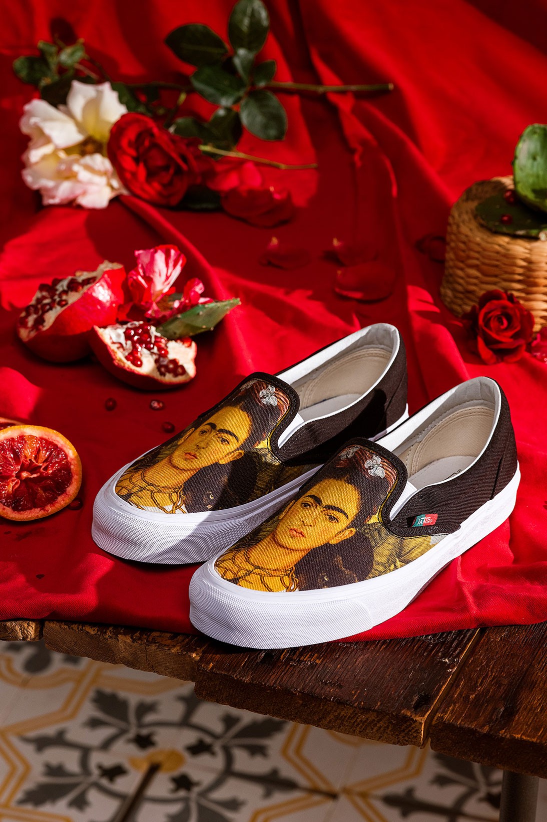 Vans x Frida Kahlo Painting Skater Shoe Collection Lookbook