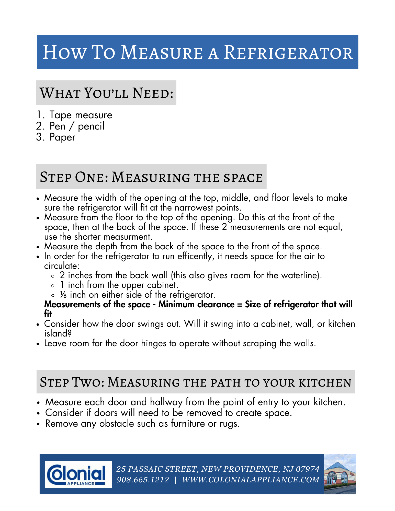 How To Measure A Refrigerator