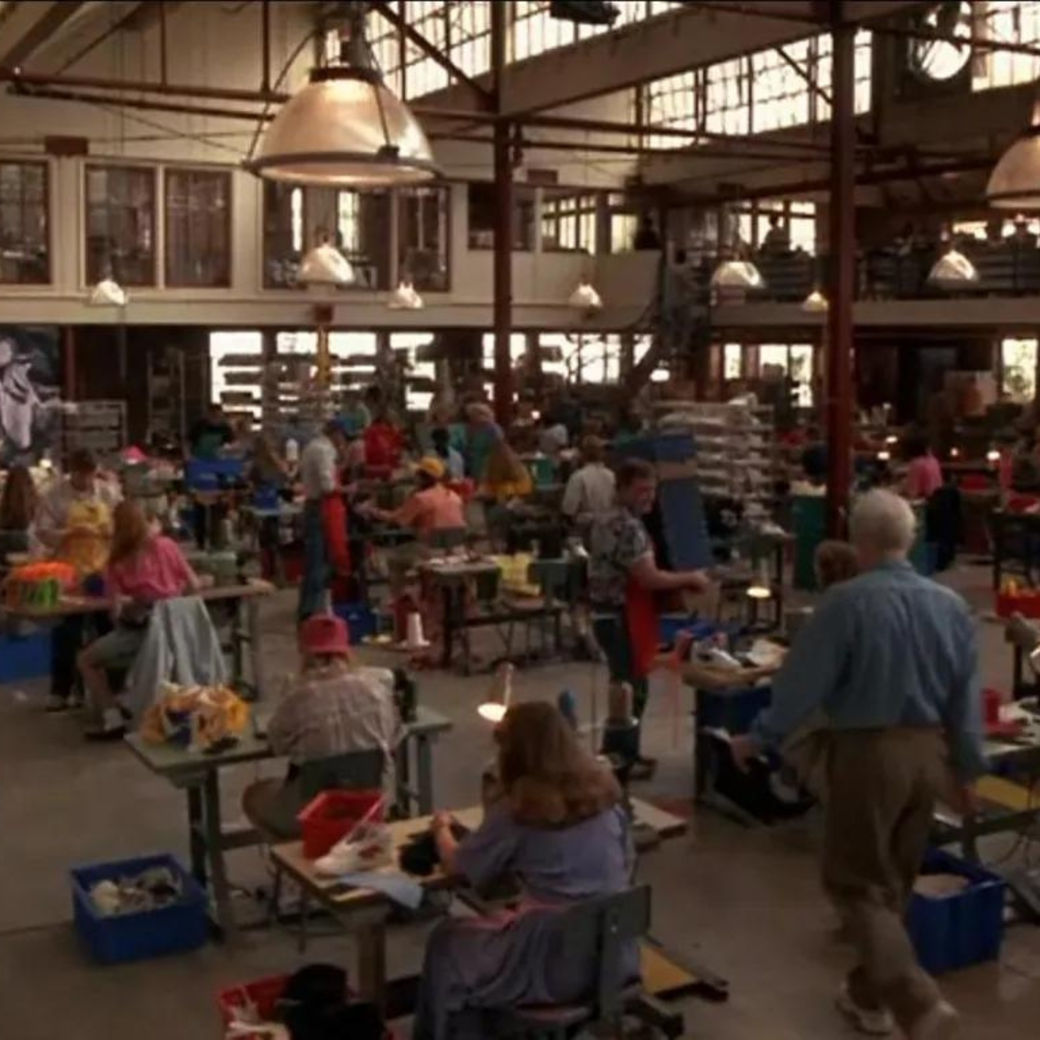 Side Kicks sneaker factory in the 1991 movie Father of the Bride with Steve Martin and Diane Keaton