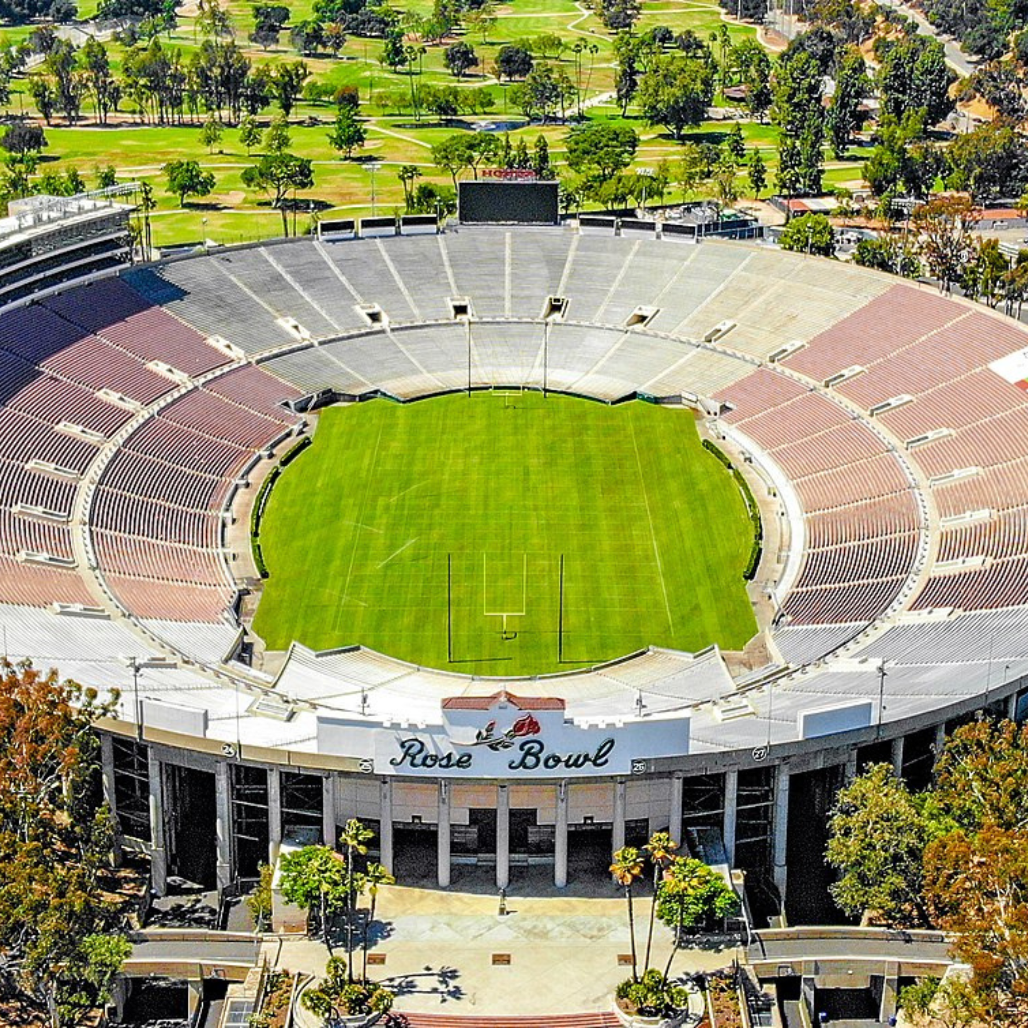 Top view of the Rose Bowl, Los Angeles