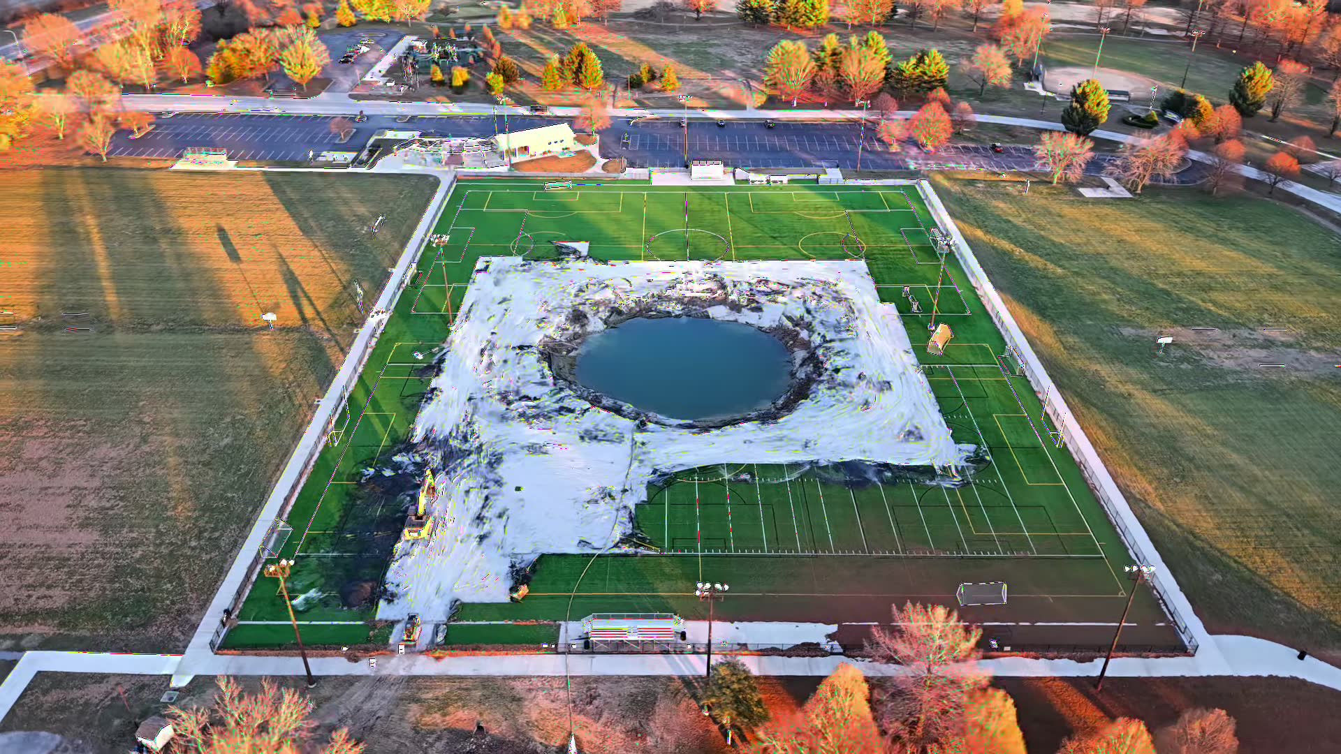 Gordon Moore Park Sinkhole Update: Water Levels Drop After Pumping Effort