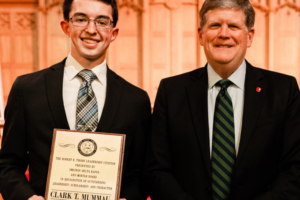 Representation of the achievement named 'Grove City College names Man of the Year'.