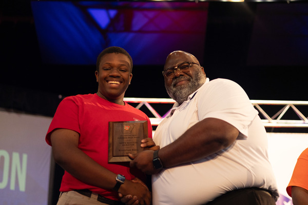 Representation of the achievement named 'Sims of Pine Bluff High School selected for Boys Nation in D.C.'.