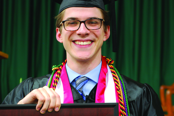 Representation of the achievement named 'Gerke Earns Selecman Award'.