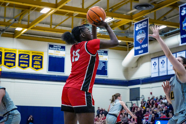 Representation of the achievement named 'Cougars reach first NEWMAC womens basketball final in 20 years'.