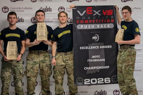 Representation of the achievement named 'JROTC VEX Robotics Teams Qualify For State & Worlds'.