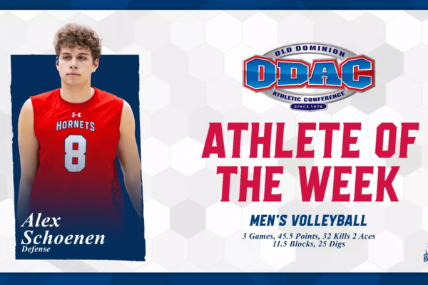 Representation of the achievement named 'Shenandoah's Schoenen Named ODAC Defensive Player Of The Week'.