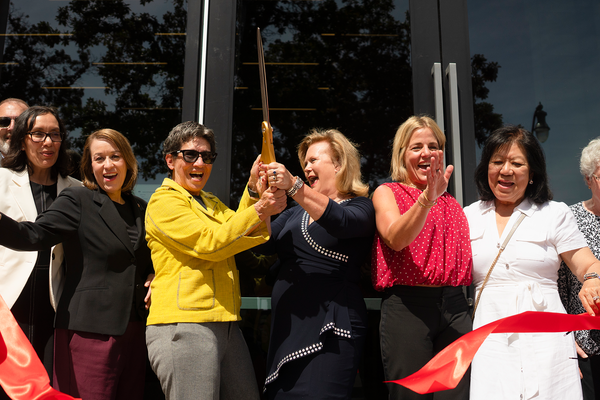 Stanislaus State leaders, students and community partners celebrate the ribbon-cutting of Willow Hall at the Stockton Campus, marking a major investment in health and human services education for the region.