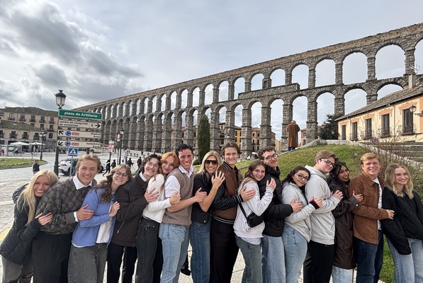 Representation of the achievement named 'UTEA students travel to Spain to entertain and connect with potential students '.